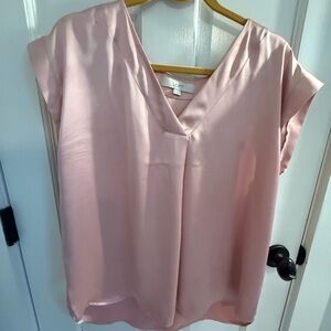 LOFT Blush Satin Blouse